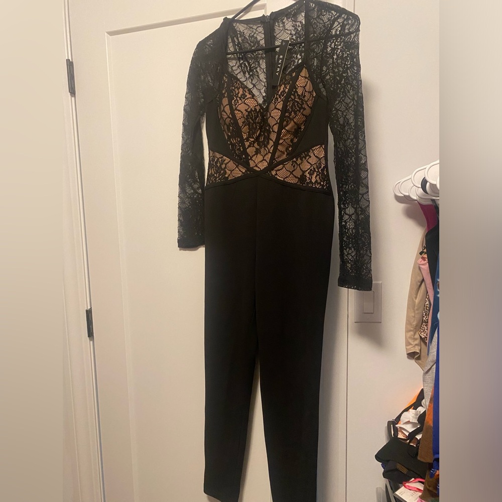 Entry lace jumpsuit new